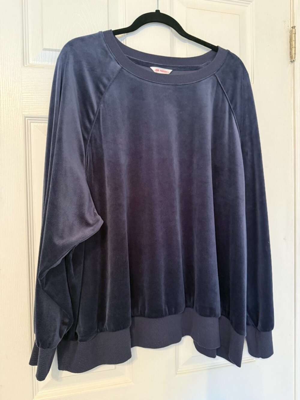 Joe Fresh+ Plus Size 3X Navy Velour Sweatshirt